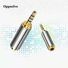 Разъем 3,5 мм, 4-полюсная головка для телефона, наушников, стерео аудио адаптер, преобразователь для кабеля 3,5 штекер на 2,5 гнездо, поддержка микрофона