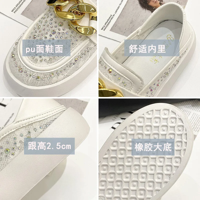 

Shoes Slippers Flat Cover Toe Rivet Slides Slipers Women Med Jelly Flip Flops Fashion Loafers Soft 2021 Glitter Luxury Fabric Ru