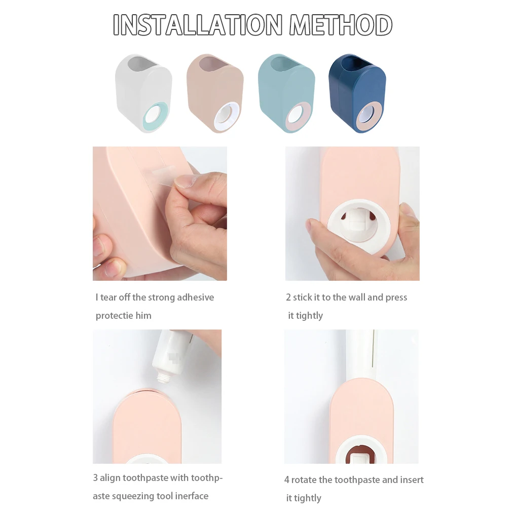 

Toothpaste Dispenser Automatic Toothpaste Squeezer Bathroom Wall Mounted Dust-proof Toothbrush Holder Hanger Storage Rack