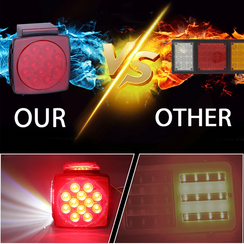 HLXG 2 шт. работает Пластик грузовик с прицепом лампа задний фонарь квадратный