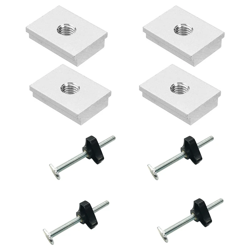 

TOP 12 Pcs T-Slot T-Track Clamps DIY Woodworking Tool, with T Screw and M8 Plastic Handle, M8 T-Track Sliding Nut T Slot Nut