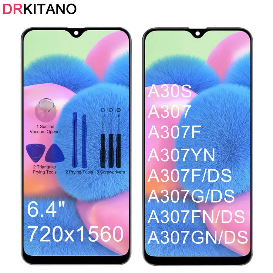 Для SAMSUNG GALAXY A30S A307 A307F A307FN/DS ЖК-дисплей с сенсорным экраном дигитайзер сборка для SAMSUNG A307 Замена ЖК-экрана