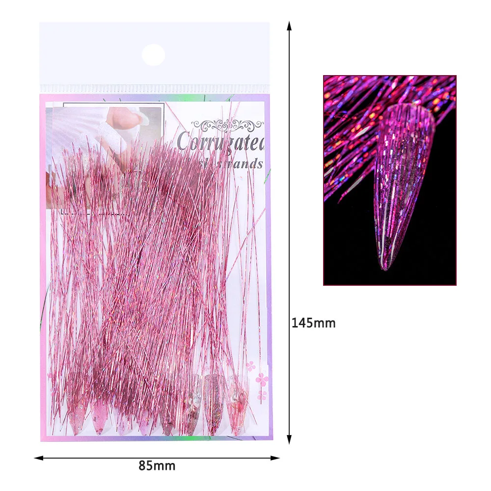 1 упаковка флуоресцентный нить цветные наклейки на ногти блеск сетка линия ткани