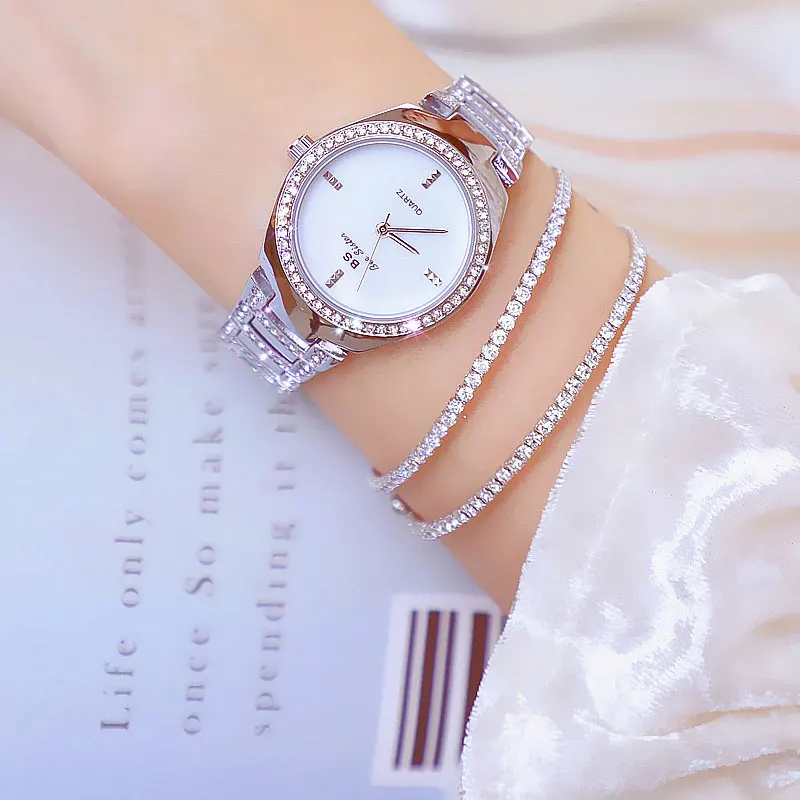 Модные брендовые часы для женщин простые стразы кварцевые женские из