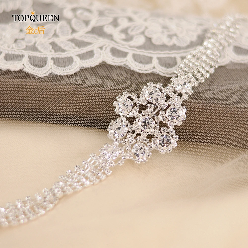 TOPQUEEN S98 серебряный бриллиантовый пояс роскошный Кристальный свадебный пояс свадебное платье драгоценный пояс со стразами и блестками для свадебного платья