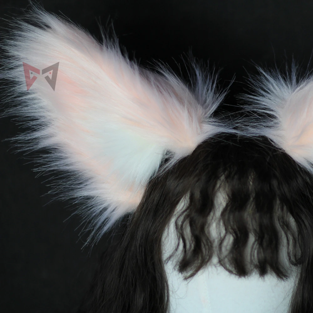 

New Hand Made Work Long Fur Fox Wolf Ears Hairhoop Headband For Halloween Lolita Cosplay Costume Accessories