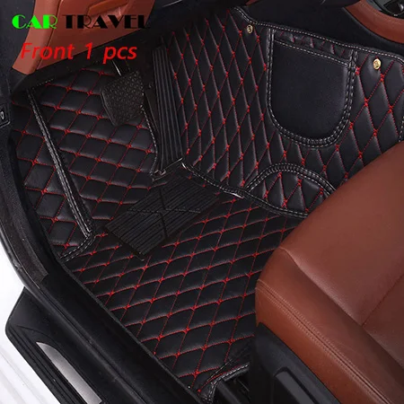 Black red 1 pcs Кож специальные автомобильный коврик для Mazda все модели mazda 3, 5, 6, 8 лет, CX-5 CX-7 MX-5 CX-9 CX-4 atenza стайлинга автомобилей, автомобильные аксессуары - Название цвета: Black red 1 pcs