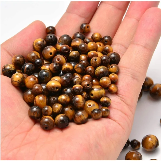 Коричневый тигровый глаз каменные бусины для самостоятельного изготовления