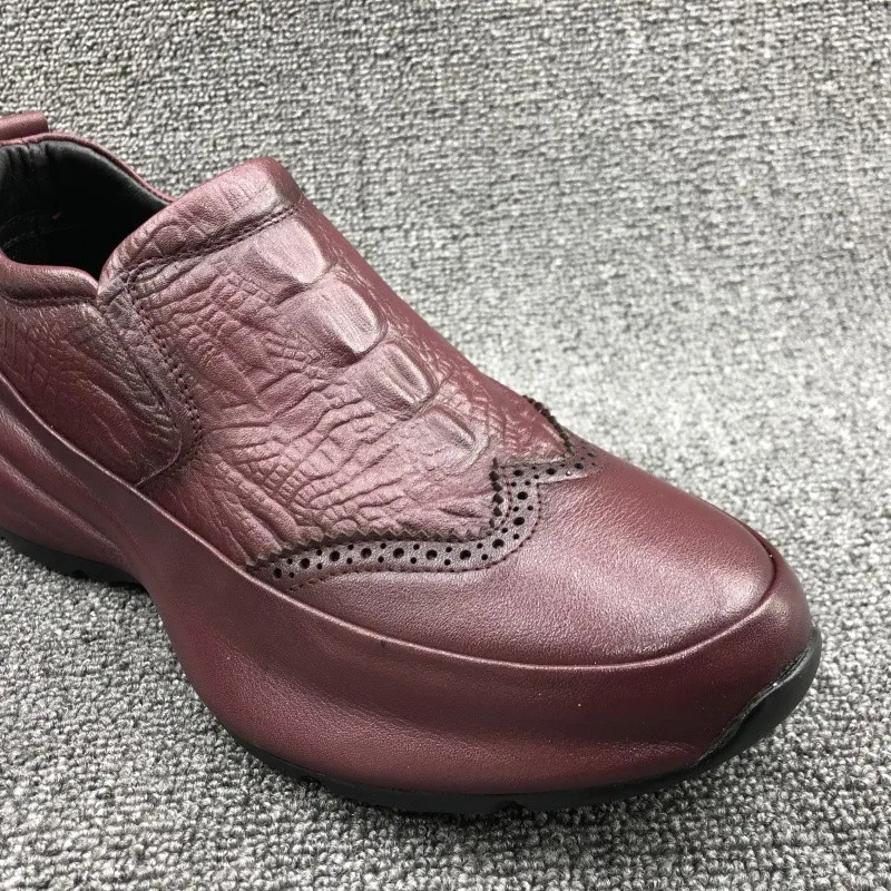 

Fashion Loafers Male New Autumn Slip On Platform Brogue Shoes Business Casual Shoes Genuine Leather Sneakers Winter Mens Shoes