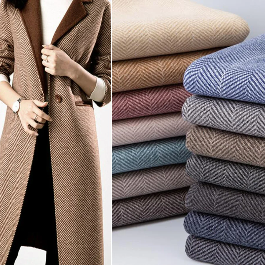 Шерстяная куртка костюм ткань зимний тренд плотная одежда в елочку сделай сам