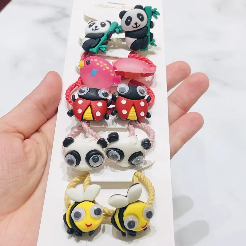 10 шт./компл. Детские резинки для волос с динозавром | Аксессуары одежды