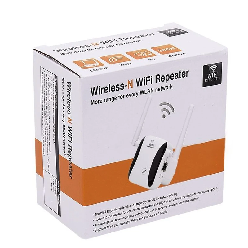 KP300 New 300Mbps WiFi Repeater Range Extender Booster With free Plug Antennas