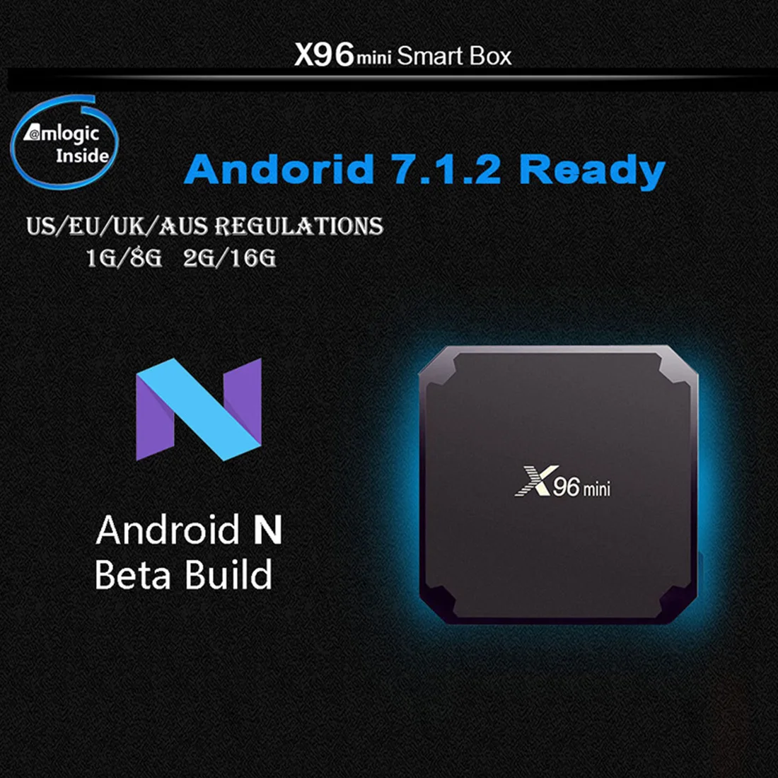 X96 Android 7 1 ТВ контейнер под элемент питания 2 Гб Оперативная память 16 смарт коробка