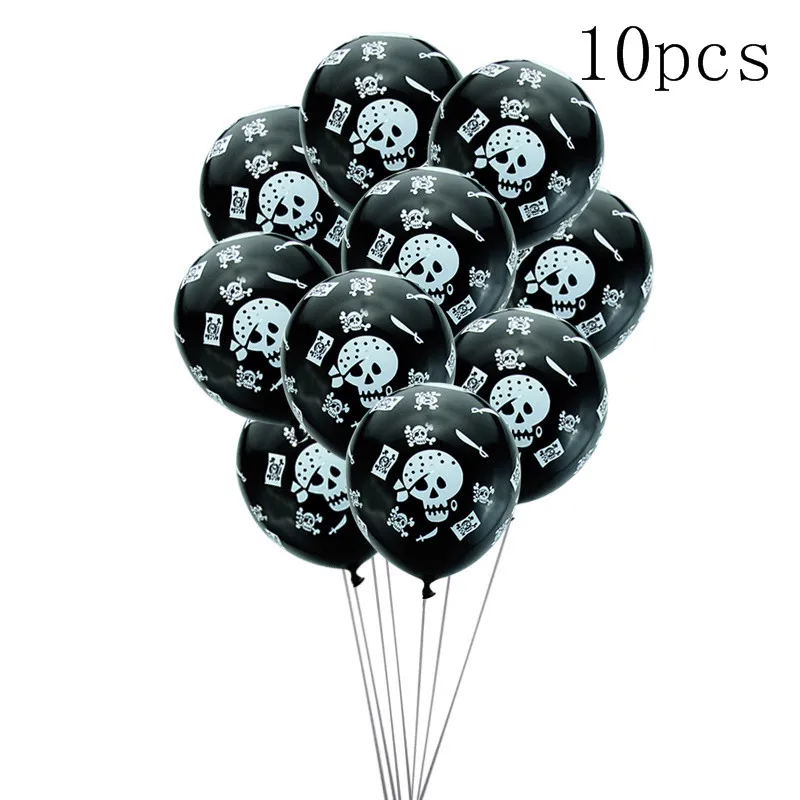 10pcs black Chicinlife пират с днем рождения баннер череп день рождения гирлянда тарелки попкорн коробка Пиратская тематическая вечеринка на день рождения украшения - Цвет: 10pcs black