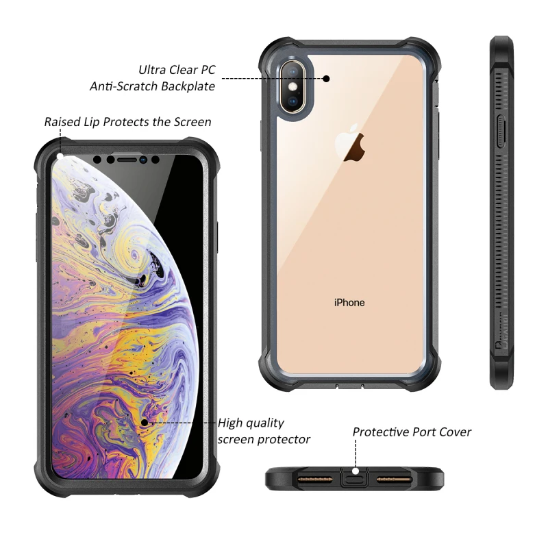 Жесткий чехол 2 в 1 для iphone 11 pro Max с защитной пленкой полностью защищающий 360