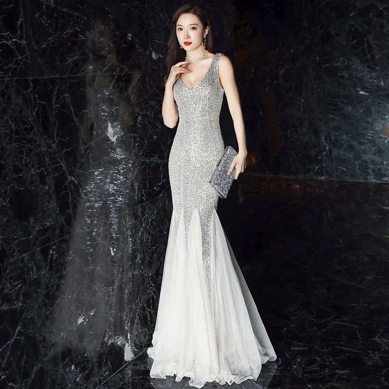 AE478 Robe De Soiree сексуальные с v образным вырезом Длинные элегантные вечерние платья