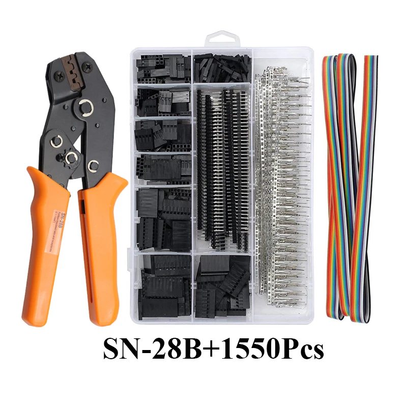 SN-28B Pliers Set SN-28B+ 1550 шт. обжимной инструмент dupont, плоскогубцы, наконечник, щипцы для проводов, набор ручных инструментов, клеммы, набор зажимов, профессиональный инструмент - Цвет: SN-28B Pliers Set