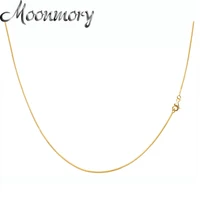 moonmory 100 925 sterling silver 24k gold plated box chain necklace for women men long chain jewelry multiple sizes wholesale
