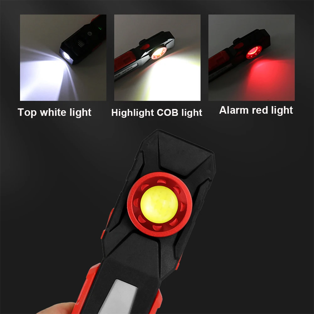 Светодиодный магнитный Рабочий фонарь с COB матрицей USB аккумулясветильник ручной