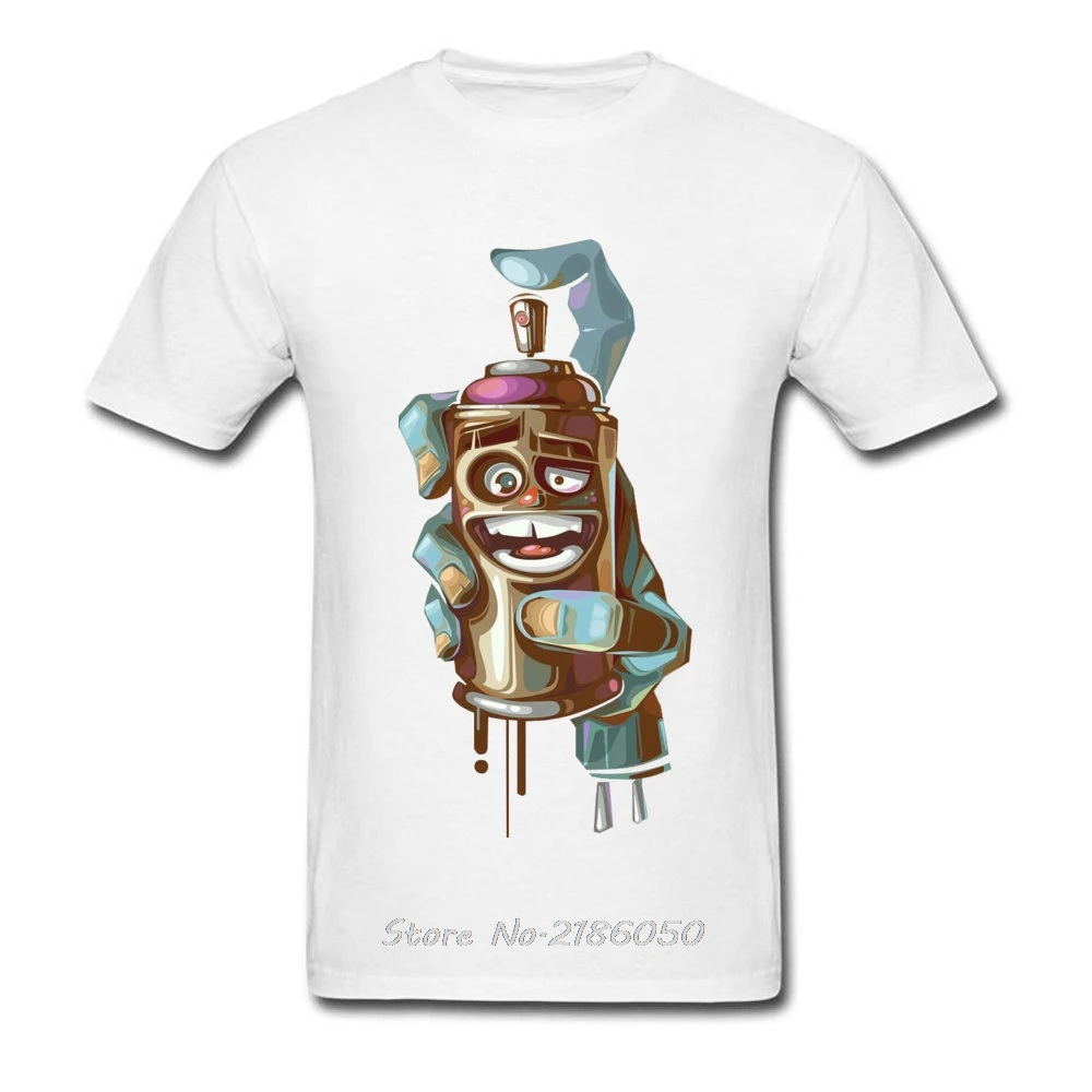 Мужская футболка Crazy Guys с рисунком граффити забавная распылением черные топы для