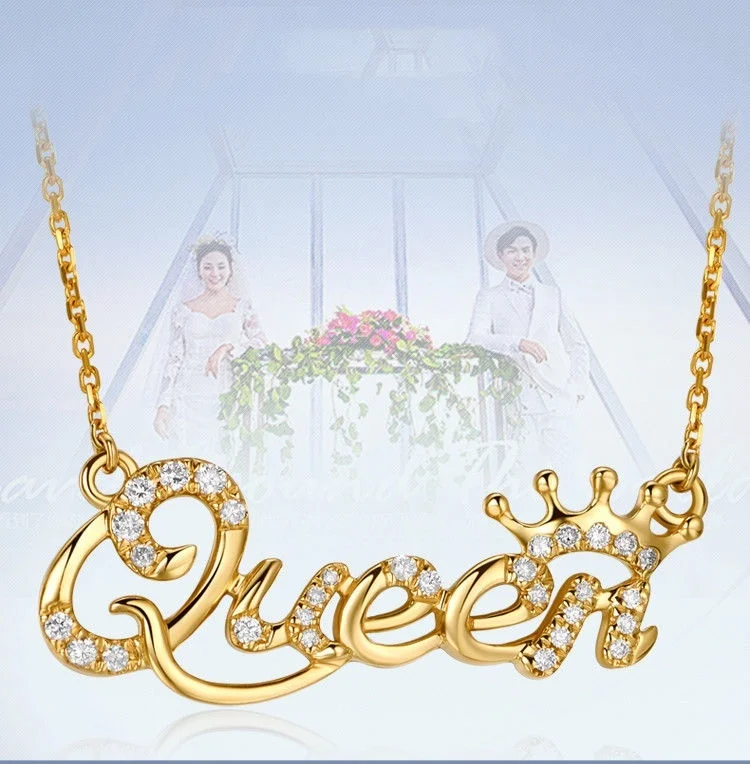 Popular Sweater Necklace Women Clavicle Chain Jewelry Alphabetical Queen Rhinestone Short Music Note Shaped Cute | Украшения и