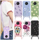 Чехол для Xiaomi Poco X3 NFC, ремешок, шнур, цепочка, ожерелье, шнурок, мягкий силиконовый чехол для Xiaomi PocoX3 PocoX3 NFC, бампер, задняя крышка