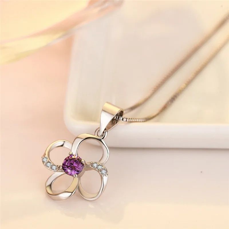 Женское ожерелье с подвеской в виде голубого клевера ювелирное изделие высокого