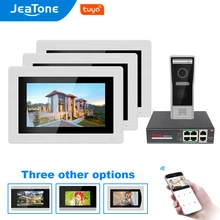 JeaTone Tuya Smart app WIFI IP 7 inch Touch Screen Video Door Phone Intercom Wired Door Bell Door Speaker Access Control System