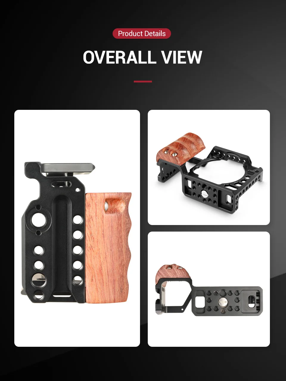 SmallRig A6500 клетка с деревянной рукояткой для sony Alpha A6500/ILCE-6500 клетка для камеры быстросъемный монтажный комплект-2097