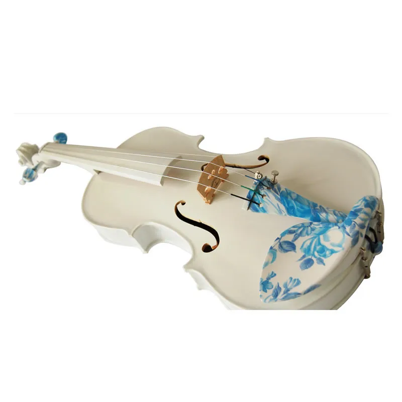 Акустическая скрипка 4/4 белая расписная клен Студенческая Скрипка для