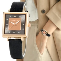 qaulities square women fashion watches simple female quartz clock 2022 luxury brand retro ladies leather wristwatches gifts