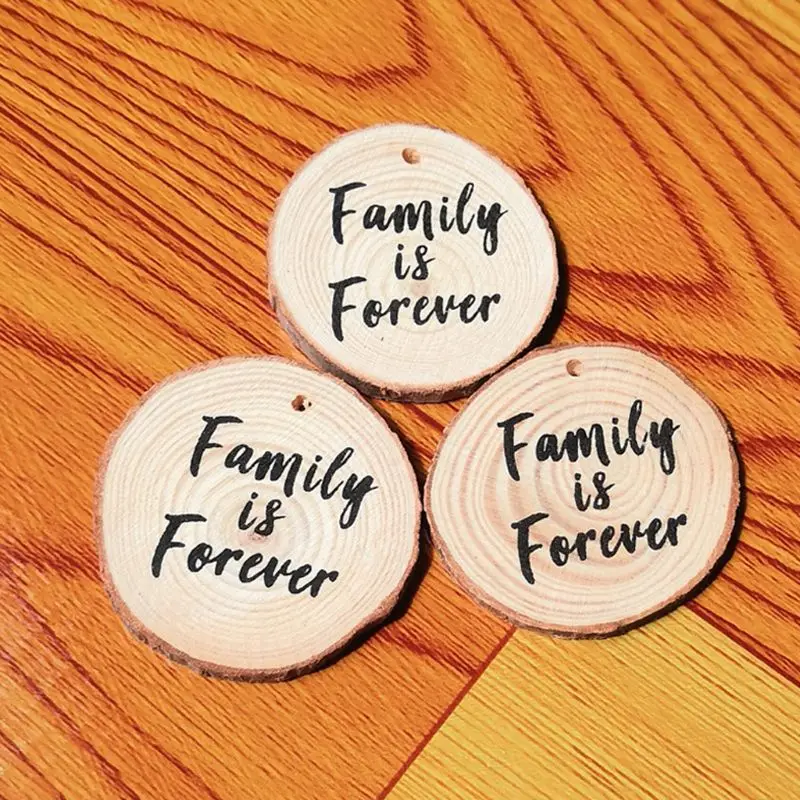 

10Pcs Unfinished Natural Wood Slices Keychains Blank Hand-Painted Jewelry Making