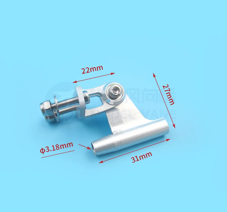 Soporte de eje de 3,18mm, aleaci&oacute;n de aluminio, montaje de ejes traseros de Metal para barcos teledirigidos, piezas DIY, 1 ud.-4