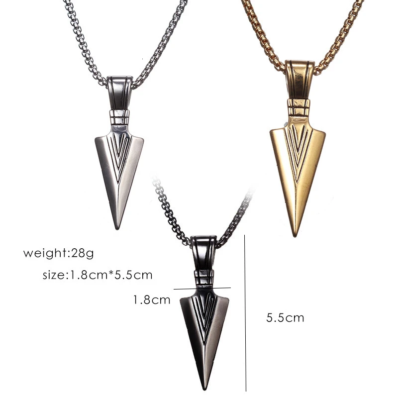 Трендовая цепочка со стрелой и треугольником для мужчин ожерелье с кулоном из