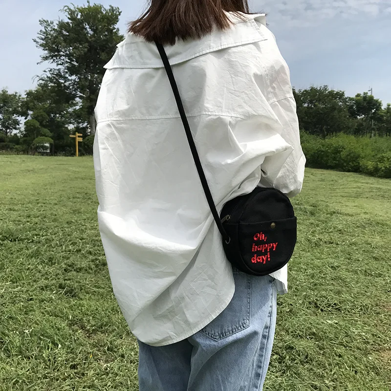 Карамельный цвет вышивка письмо женские сумки на плечо круг мини телефон сумка