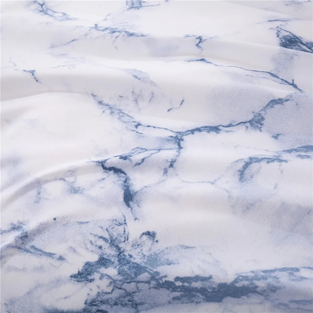 Современный простой элегантный комплект постельного белья синего цвета с