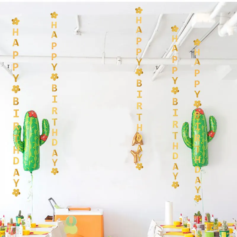 1 шт. DIY золотые серебряные цветные бумажные флаги с надписью Happy Birthday гирлянда