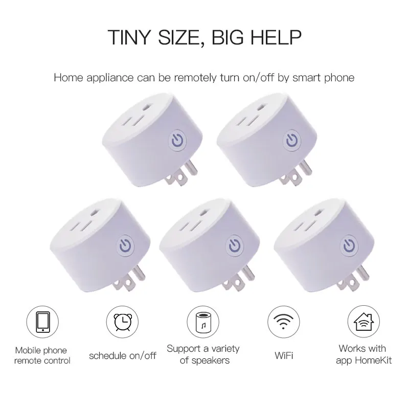 

US Plug 90-250V Wifi Smart Switch Socket Smart Timer Dohome APP Work With Siri Alexa Google Assisitant Smart Home Household