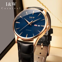 carnival brand luxury iw series mechanical watches for men sport genuine leather automatic watches mens clock relogio masculino