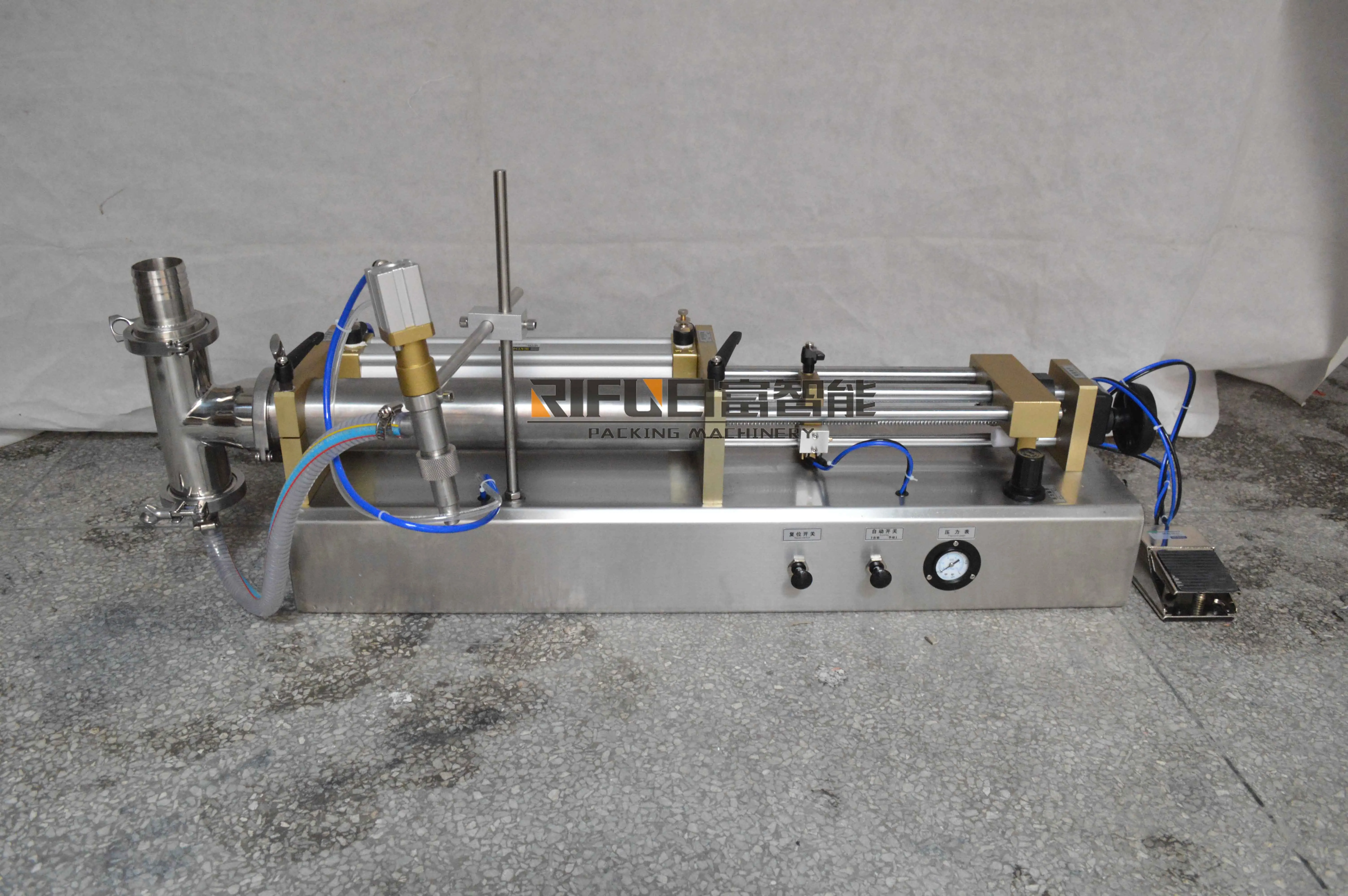 

Semi-automatic hand sanitizer bottle filling machine