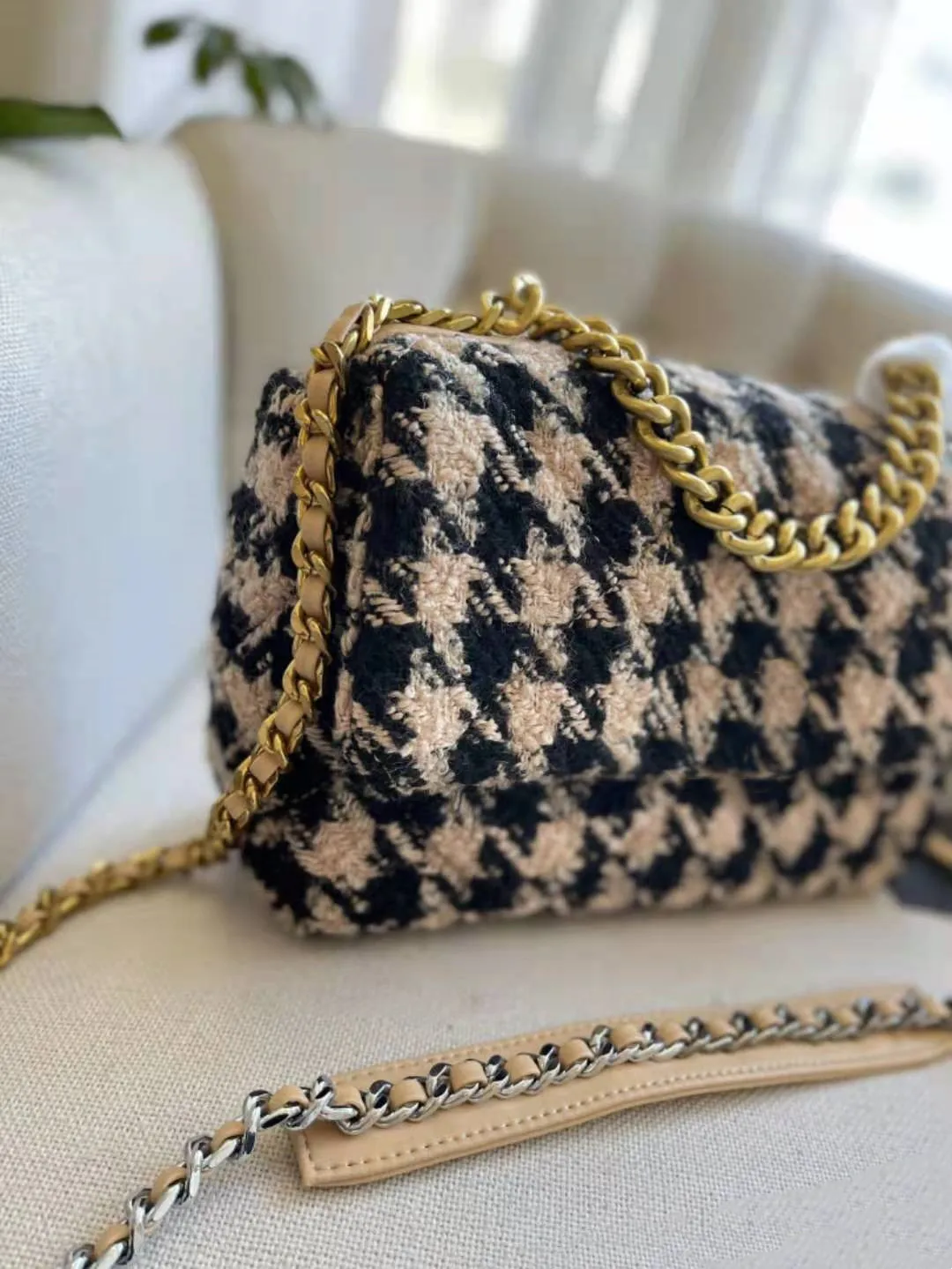 Женская сумка на цепочке роскошная дизайнерская через плечо вязаная шерстяная |
