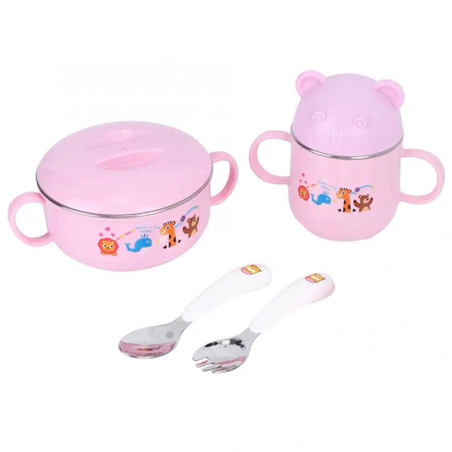 Милый мультяшный набор детской посуды из нержавеющей стали детская чаша чашка
