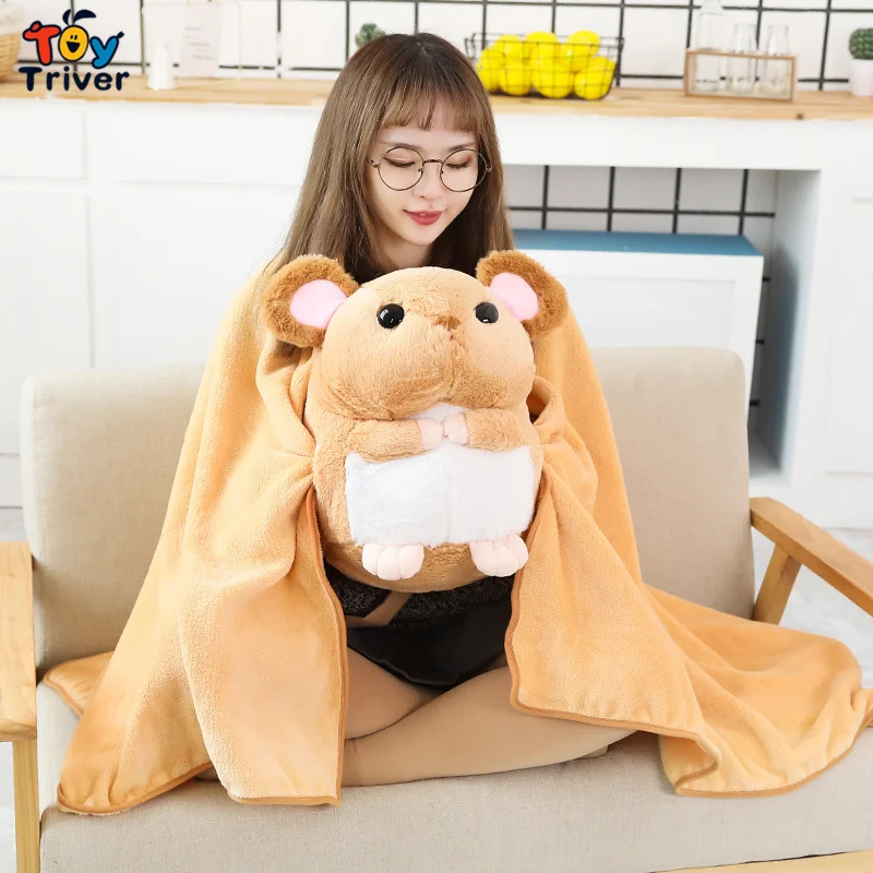Kawaii Мышь Крыса плюшевые игрушки портативное одеяло Кукла грелка для рук дети