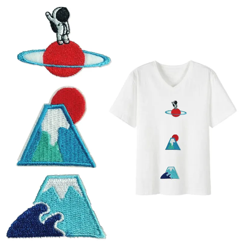 Нашивки с космосом для одежды аксессуары японская аппликация вышивка Fuji патчи