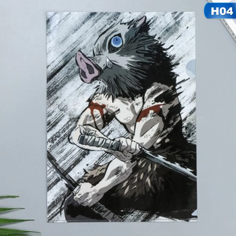 

1PC Anime Demon Slayer Waterproof Multi Pocket Plastic A4 File Folder Bag Document Paper Organizer Case Office School Stationery
