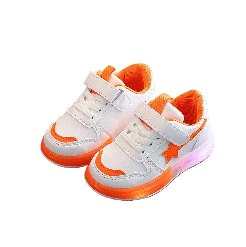 

Children's Spring and Autumn New LED Lights Shoes Boys and Girls Non-slip Sports Flashing Shoes Kids Breathable Star Shoes CS111