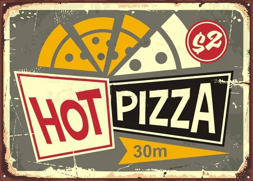 

Hot Pizza Cool Style Metal Tin Sign Decor Bar Pub Home Vintage Retro Poster