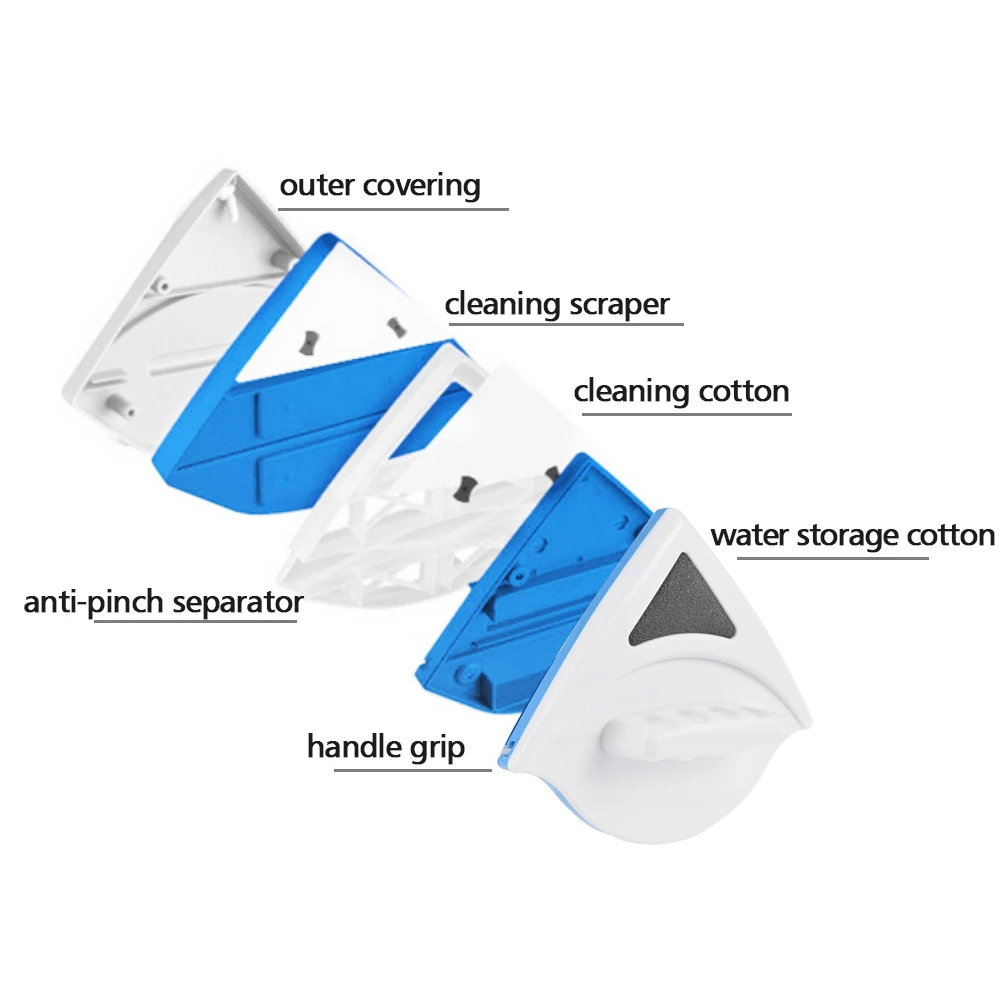Магнитная щетка для мытья окон зеркальная двусторонняя магнитная стекол