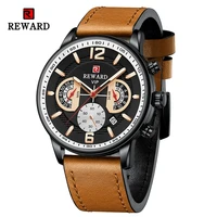 reward rd83014m men quartz watches genuine leather business waterproof wristwatches chronograph date luminous male wrist watches