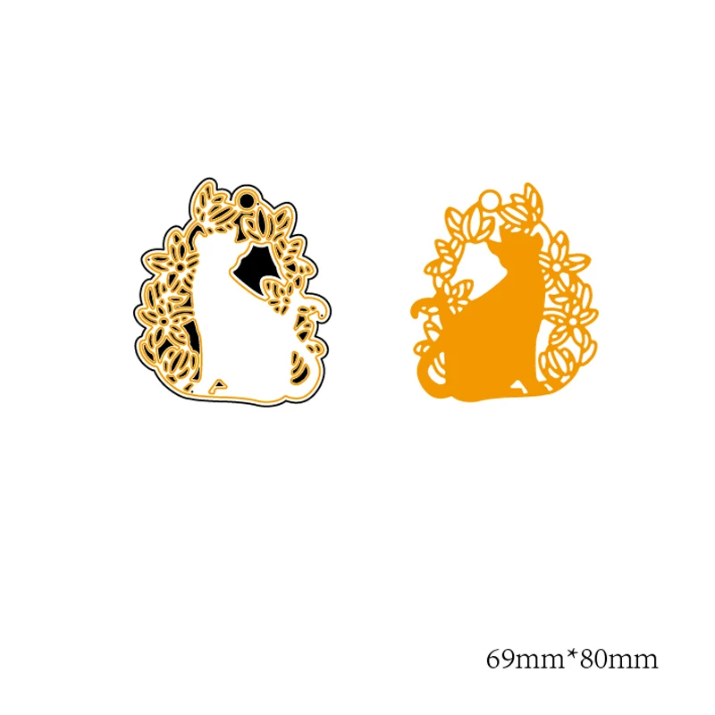 

Cat in the mirror cutting mold DIY scrapbook album decoration supplies clear stamp mold paper card